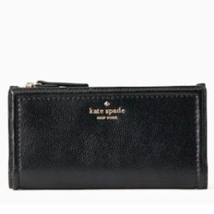 Kate Spade Braylan Patterson Drive Black Large Wallet New